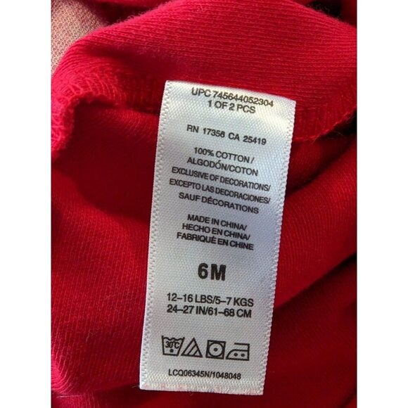 My First Christmas One Piece Baby 6 Months Red Green Striped Embroidered Train - Picture 4 of 6